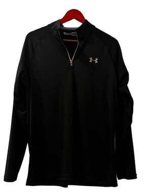 Under Armour HeatGear Loose 1/4 Zip Long Sleeve Pullover Black Size Medium